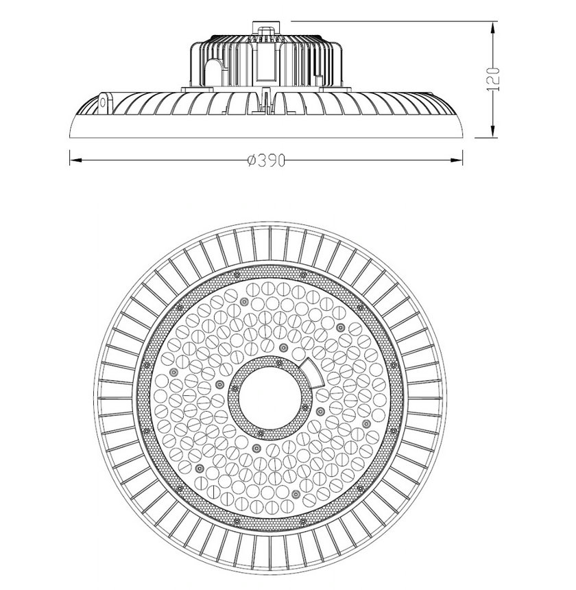 Cyanlite Oria LED highbay dimension